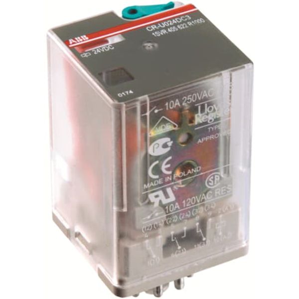 CR-U230AC3L Pluggable interface relay 3c/o, A1-A2=230VAC, 250V/10A, LED image 1