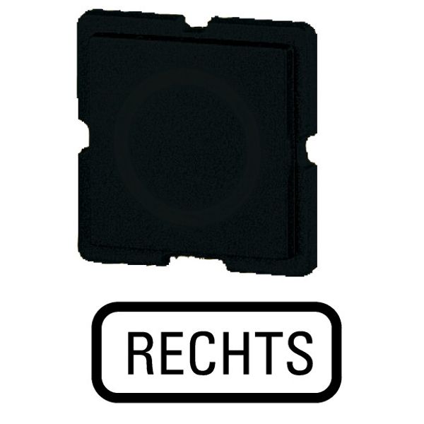 Button plate for push-button, Inscription: RECHTS, 25 x 25 image 1
