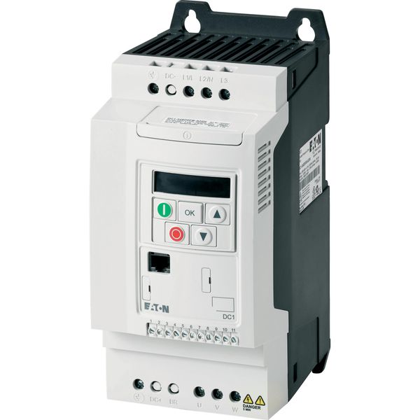 Variable frequency drive, 230 V AC, 1-phase, 10.5 A, 1.1 kW, IP20/NEMA 0, Radio interference suppression filter, Brake chopper, FS2 image 3