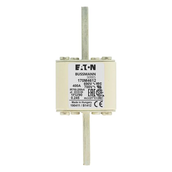 Fuse-link, high speed, 400 A, AC 690 V, size 1, 53 x 69 x 136 mm, aR, IEC, UL, no indicator, 90 mm centers image 17