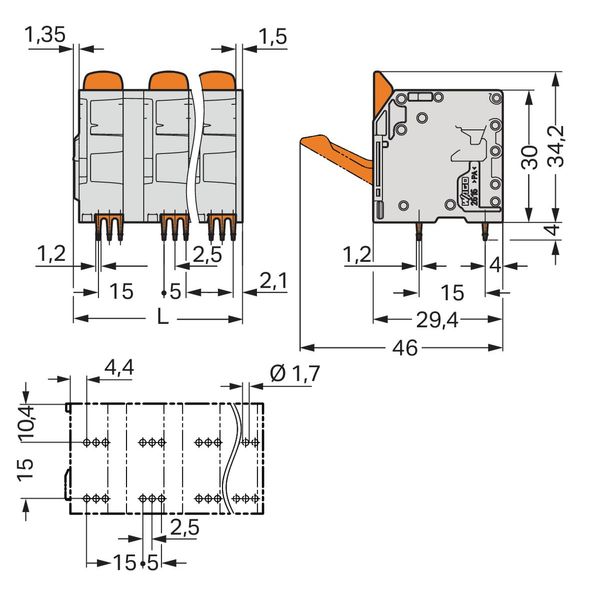 2616-3353 PCB terminal block; lever; 16 mm² image 4