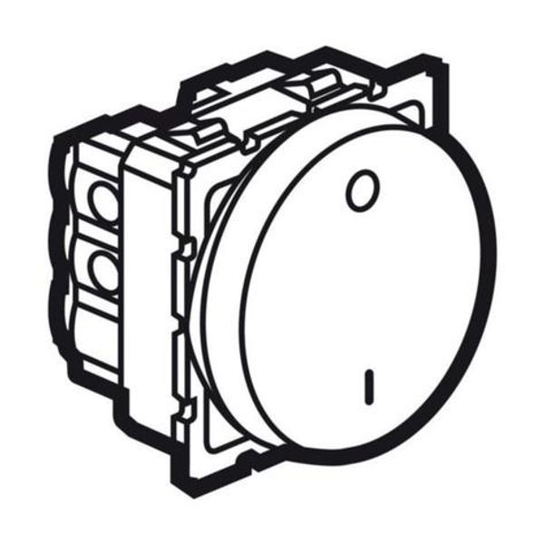 Double pole switch Arteor - 10 AX 250 V~ - round - 2 modules - magnesium image 1