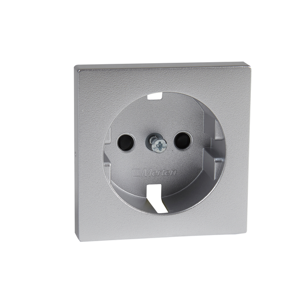 Central plate for SCHUKO socket-outlet insert, shutter, aluminium, System M image 4