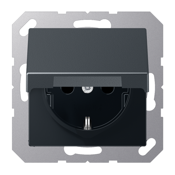 SCHUKO® socket with hinged lid A1520BFKLANM image 1