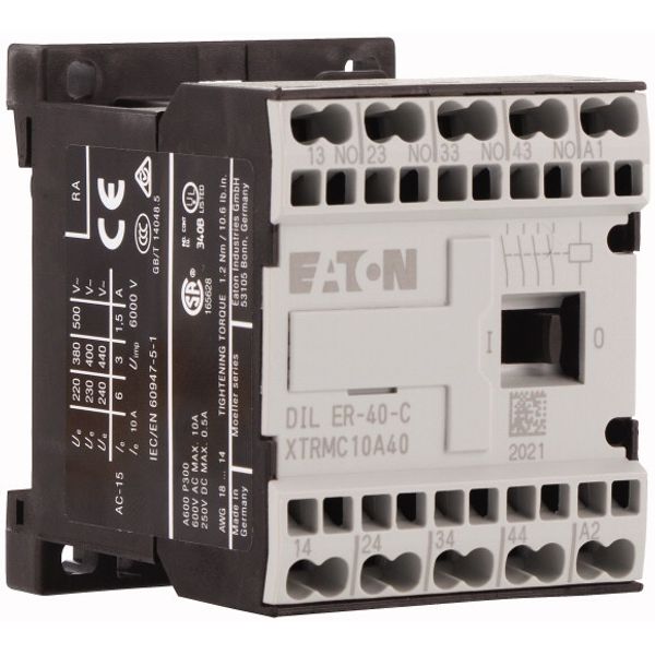 Contactor relay, 230 V 50/60 Hz, N/O = Normally open: 4 N/O, Spring-loaded terminals, AC operation image 4