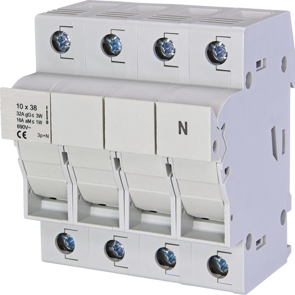 Fuse Carrier 3-pole+N, 32A, 10x38 image 1