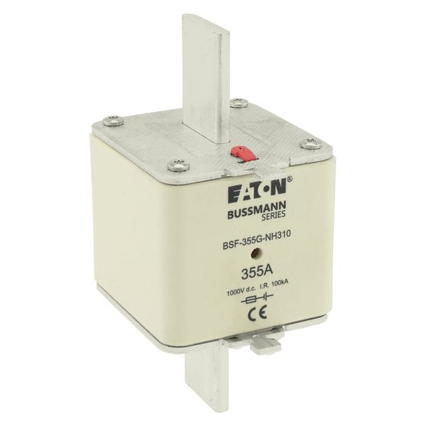 Fuse-link, high speed, 355 A, DC 1000 V, NH3, 71 x 76 x 150 mm, gBat, IEC, blade connection image 10