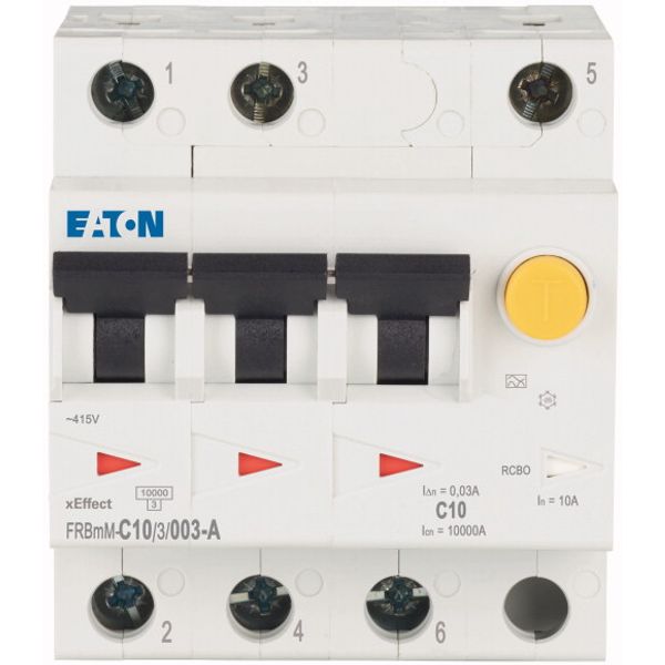 RCD/MCB combination, 10 A, 30 mA, MCB trip characteristic: C, 3p, RCD trip characteristic: A image 2