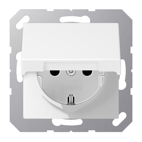 SCHUKO® socket with hinged lid A1520BFKIKLWWM image 1