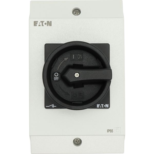 Safety switch, P1, 32 A, 3 pole, 1 N/O, 1 N/C, STOP function, With black rotary handle and locking ring, Lockable in position 0 with cover interlock, image 24