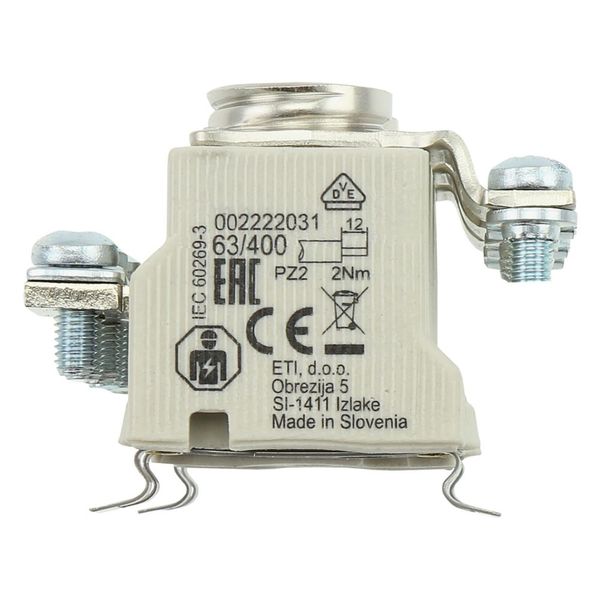Fuse-base, LV, 63 A, AC 400 V, D02, 3P, IEC, DIN rail mount, suitable wire 1.5 - 4 mm2, 2xM5 o/p terminal, 2xM5 i/p terminal image 47