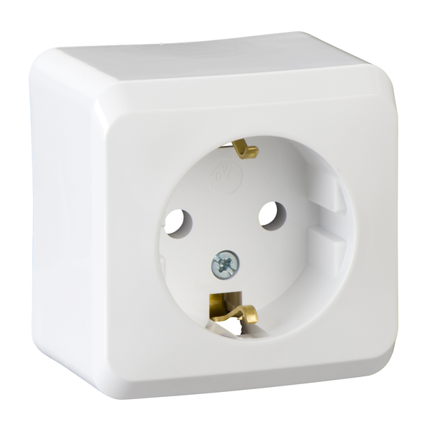 PRIMA - single socket outlet with side earth - 16A, white image 4