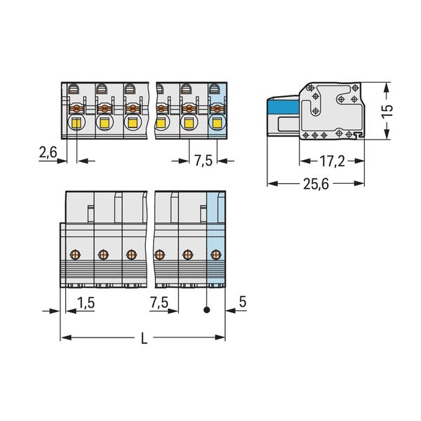 1-conductor female connector push-button Push-in CAGE CLAMP® light gra image 2