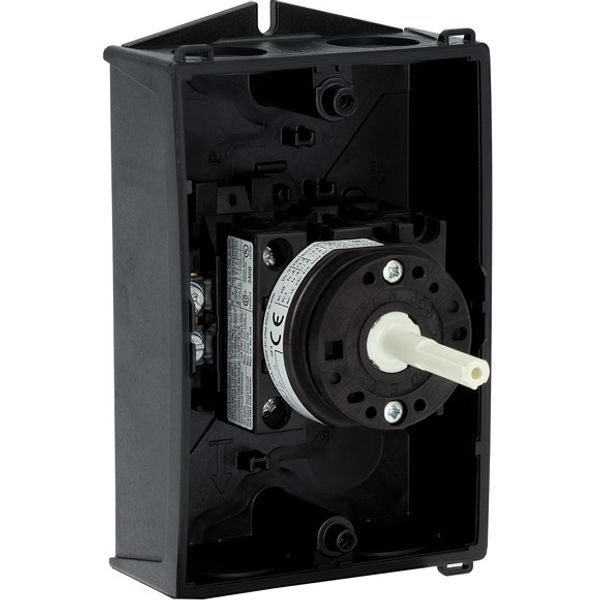Main switch, T0, 20 A, surface mounting, 2 contact unit(s), 3 pole, STOP function, With black rotary handle and locking ring, Lockable in the 0 (Off) image 11