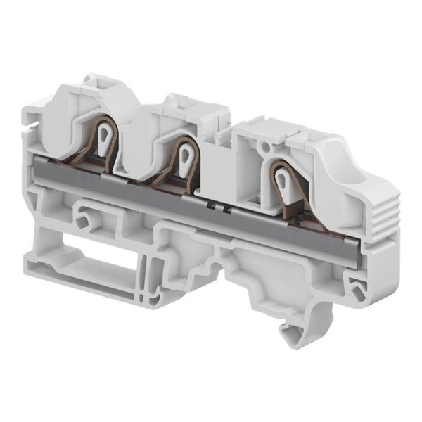 PI-SPRING CLAMP TERMINAL BLOCK, FEED-THROUGH, GREY, 10MM², 10MM 0.394 IN SPACING, FLAT MARKING AREA image 1