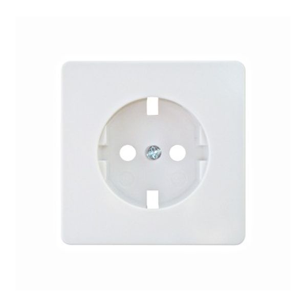 Central plate for socket-outlet clear white image 1