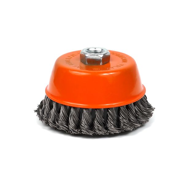 Cup brush M14 125mm for angle grinder M14 (twisted wire) image 1