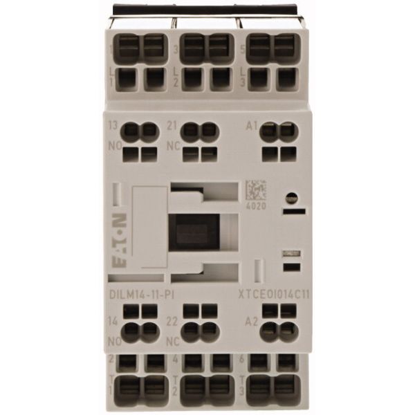 Contactor, 3 pole, 380 V 400 V 6.8 kW, 1 N/O, 1 NC, 220 V 50/60 Hz, AC operation, Push in terminals image 1
