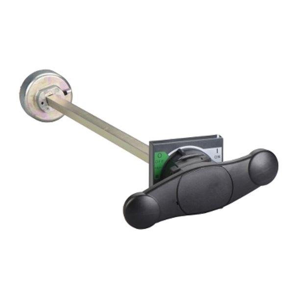 extended rotary handle, front control, Compact INS/INV 320 to 630, Compact INSJ400, black handle image 2