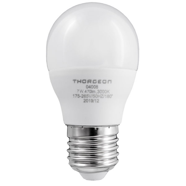 LED Light bulb 7W E27 P45 3000K 470lm THORGEON image 1