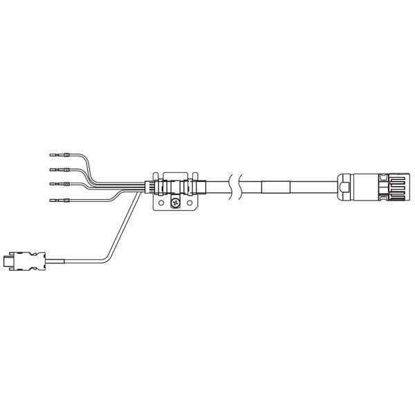 1SA series servo hybrid cable, 3 m, non braked, 230 V: 1 kW to 1.5 kW, image 2