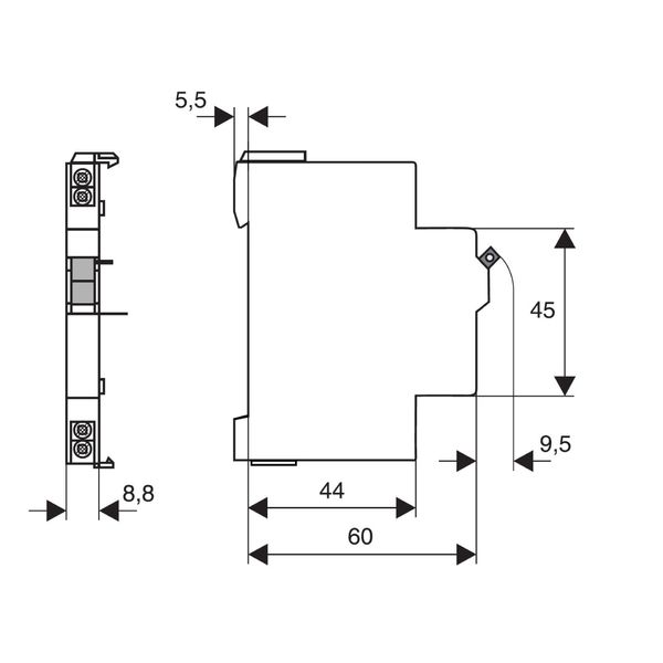 Auxiliary Contact 1CO, 250V/4A, snap-on image 4