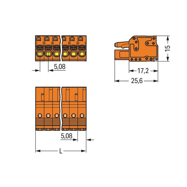 2231-313/102-000 1-conductor female connector; push-button; Push-in CAGE CLAMP® image 2