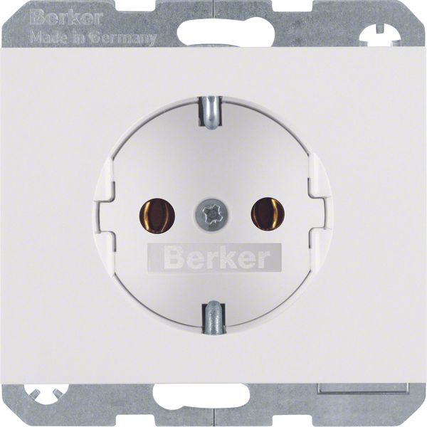 Schuko socket outlet, K.1, polar white glossy image 1