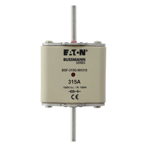 Fuse-link, high speed, 315 A, DC 1000 V, NH3, 71 x 76 x 150 mm, gBat, IEC, blade connection image 12