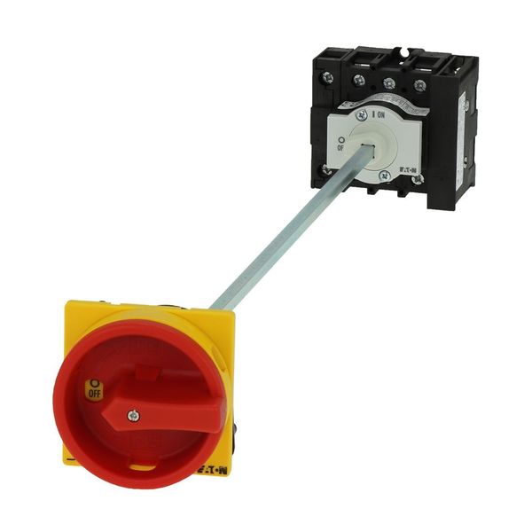 Main switch, P1, 40 A, rear mounting, 3 pole + N, 1 N/O, 1 N/C, Emergency switching off function, Lockable in the 0 (Off) position, With metal shaft f image 6