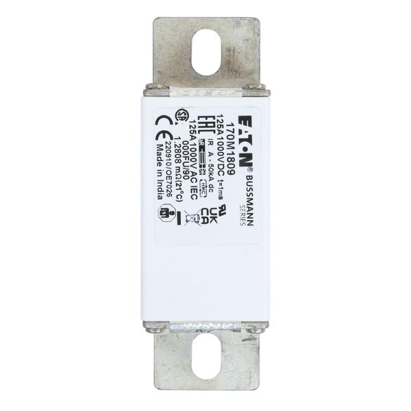 Fuse-link, high speed, 125 A, DC 1000 V, size 000, 24 x 36 x 115 mm, aR, IEC image 6