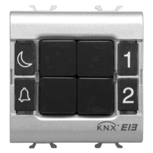 PUSH-BUTTON PANEL - KNX - 4 CHANNELS - 2 MODULES - TITANIUM - CHORUS image 1