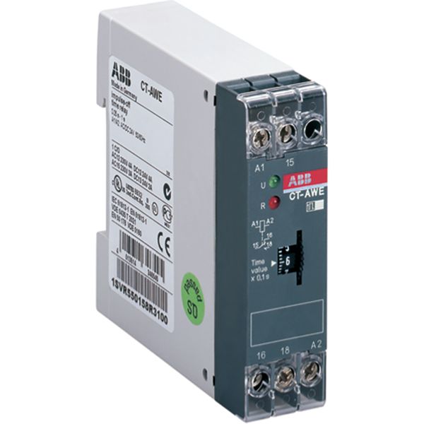 CT-AWE Time relay, impulse-OFF 1c/o, 0.05-1s, 24VAC/DC, w/o aux.supply image 1