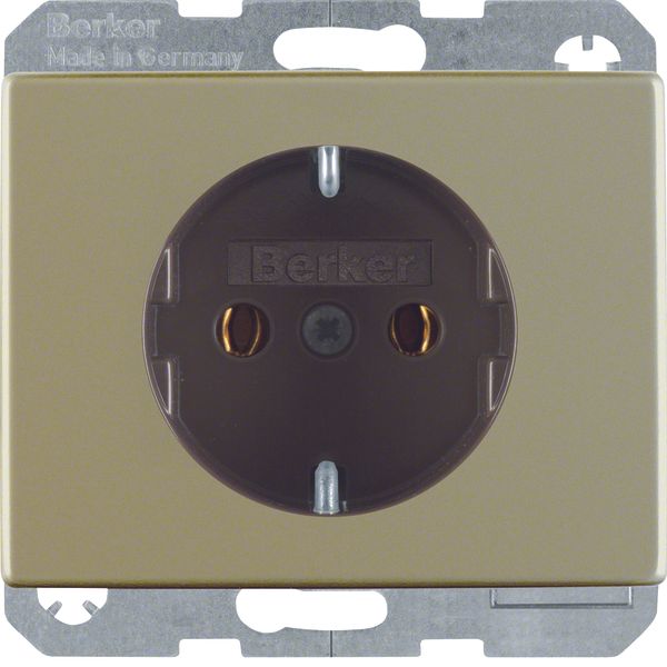 SCHUKO socket outlet, Arsys, light bronze, metal image 1