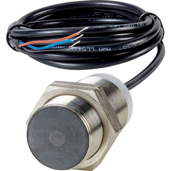 Proximity switch, E57P Performance Serie, 1 NC, 3-wire, 10 – 48 V DC, M30 x 1.5 mm, Sn= 10 mm, Flush, PNP, Stainless steel, 2 m connection cable image 1