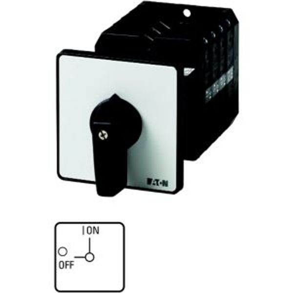 On-Off switch, T5, 100 A, rear mounting, 1 contact unit(s), 2 pole, with black thumb grip and front plate image 4