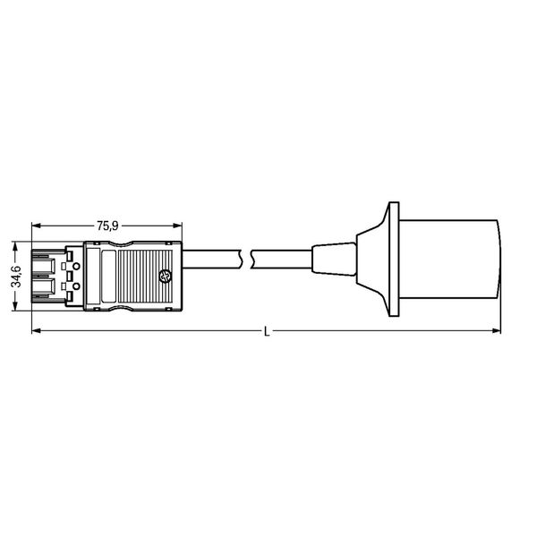 pre-assembled connecting cable Eca Socket/open-ended white image 5