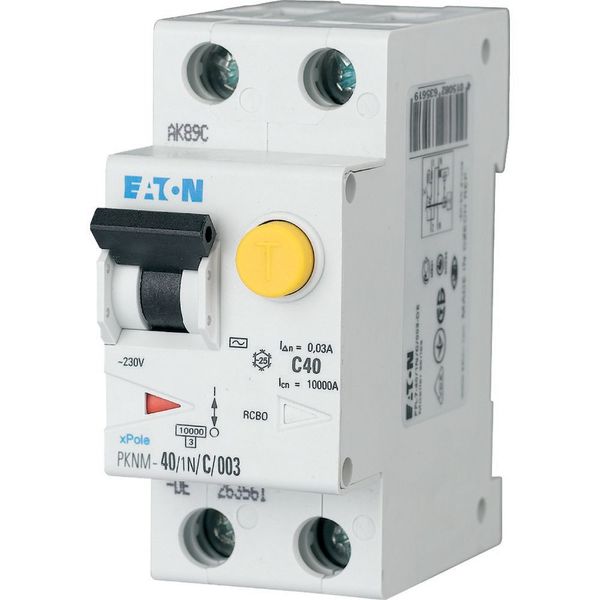 RCD/MCB combination, 40 A, 30 mA, MCB trip characteristic: C, 1p+N, RCD trip characteristic: A image 30