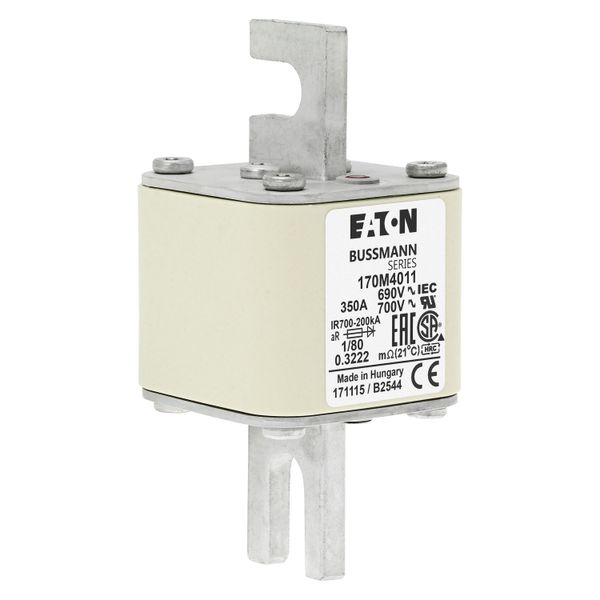 Fuse-link, high speed, 350 A, AC 690 V, DIN 1, 53 x 53 x 108 mm, aR, DIN, IEC, single indicator image 18