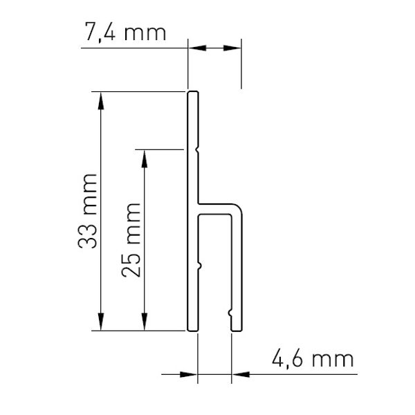 Luminous Ceiling Profile Built-In L-2000mm W-7,4mm H-33mm image 2