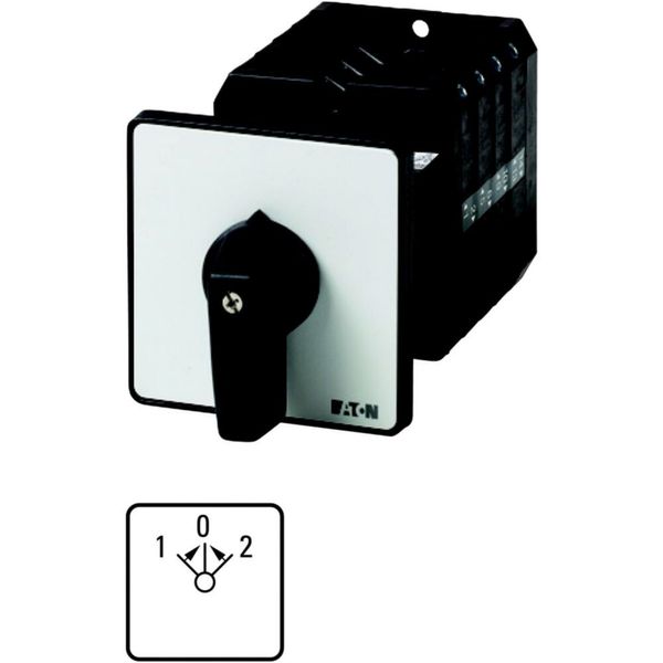 Reversing switches, T5B, 63 A, rear mounting, 3 contact unit(s), Contacts: 5, 45 °, momentary, With 0 (Off) position, with spring-return from both dir image 1