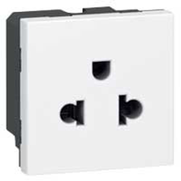 Socket outlet Mosaic - Euro-US - 2P+E - 2 modules - white image 1