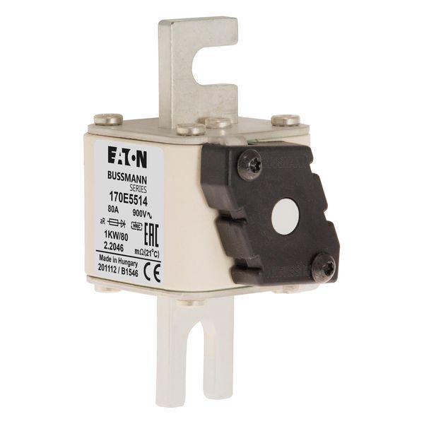 Fuse-link, high speed, 80 A, AC 900 V, DIN 1, 51 x 69 x 109 mm, aR, DIN, IEC, single indicator image 14