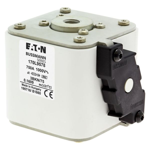 Fuse-link, high speed, 750 A, AC 1000 V, Size 3, 76 x 92 x 75 mm, aR, IEC, single indicator image 8