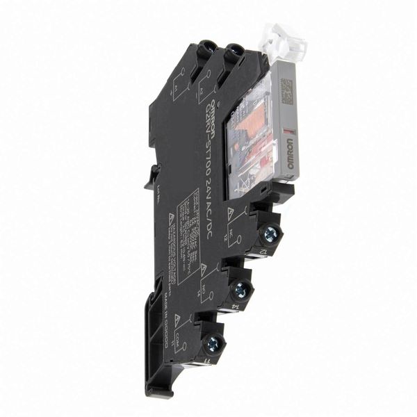 Slimline relay 6 mm incl. socket, SPDT, 6 A, Screw terminals, 24 VAC/D image 3