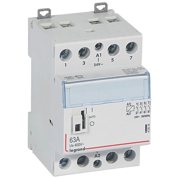 Power contactor CX³ - with 24 V~ coll and handle - 4P - 400 V~ - 63 A image 1