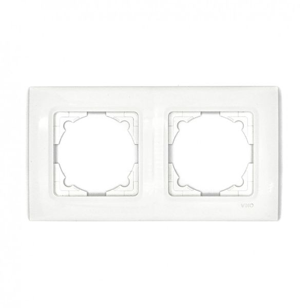 Linnera-Rollina Two Gang Frame White image 1