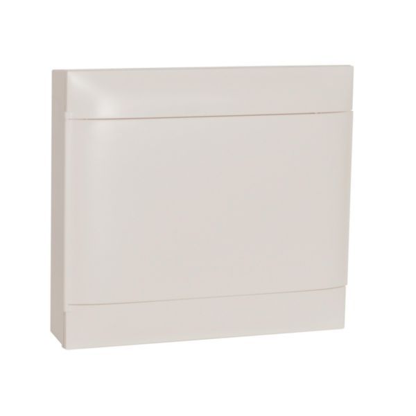 2X18 module surface-mounted box - White door - Earth terminal block image 1