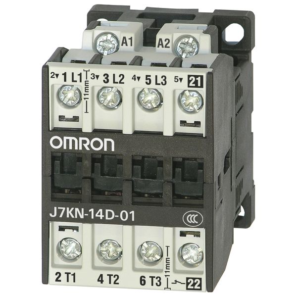 Contactor, 3-pole, 5.5 kW; 14 A AC3 (380-415 VAC) + 1 NC aux., 48 VDC image 1