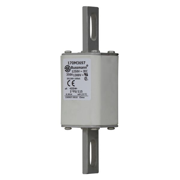 Fuse-link, high speed, 350 A, AC 1250 V, compact size 1, 45 x 45 x 156 mm, aR, IEC, UL image 4